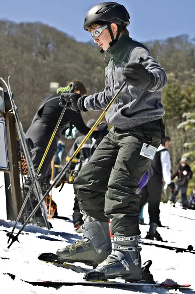 Young Boy Ready to Ski — Stock Photo, Image