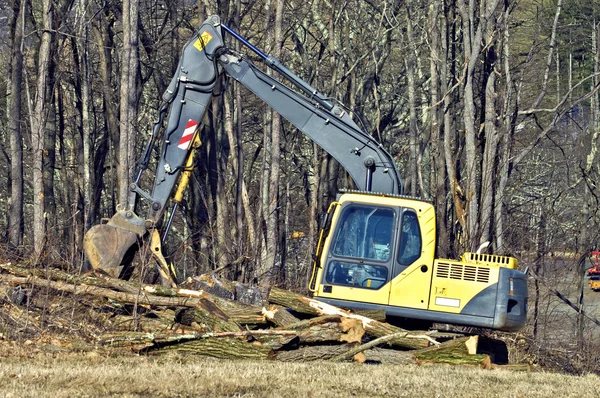 Heavy Equipment and Logs — Stock Photo, Image