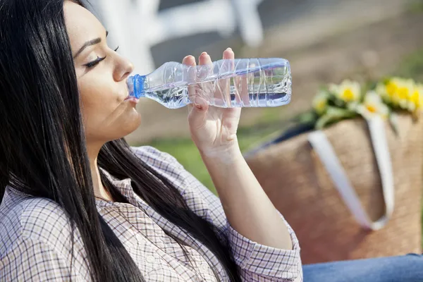 stock image Girl drinking water