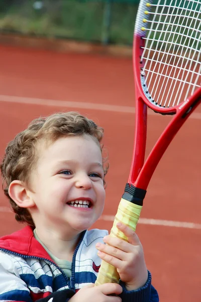 网球的男孩 — 图库照片