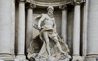 Neptune Statue at Trevi Fountain in Rome clipart