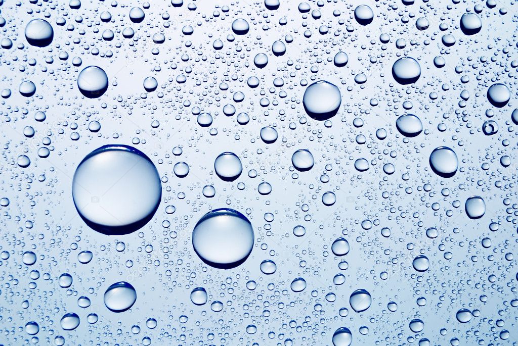 Drops of water macro photo