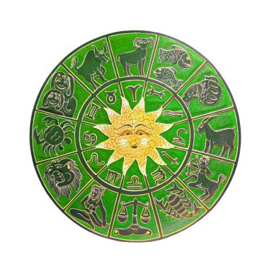 Green horoscope wheel clipart