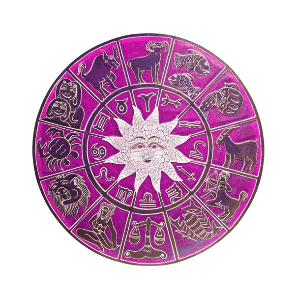 Magenta horoscope wheel — Stock Photo, Image