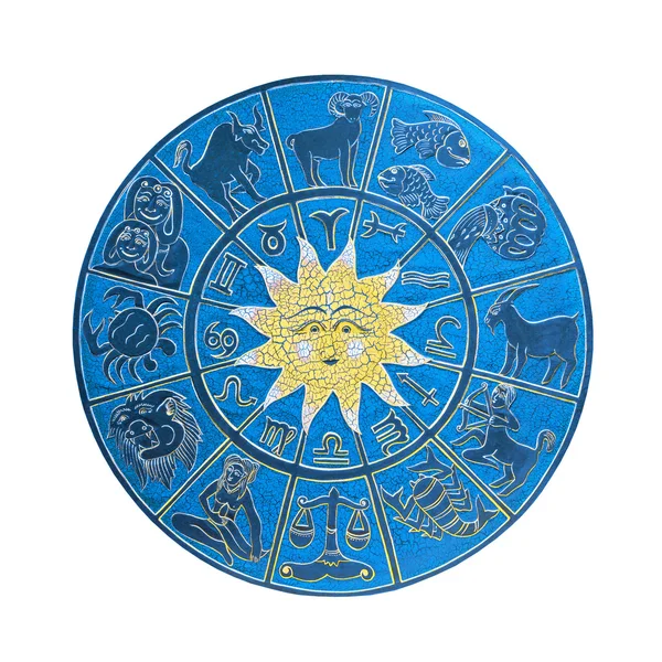 stock image Dark blue horoscope wheel