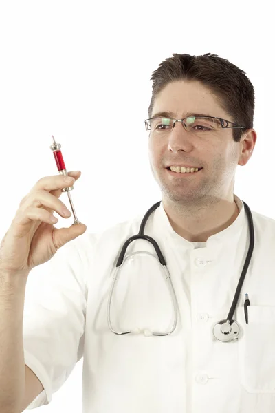 Läkare med injektion — Stockfoto