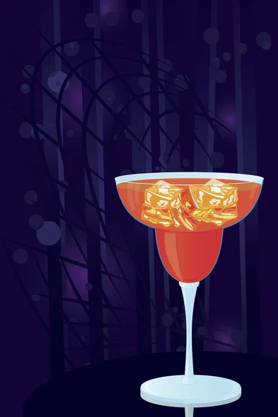 Cocktail con ghiaccio — Vettoriale Stock