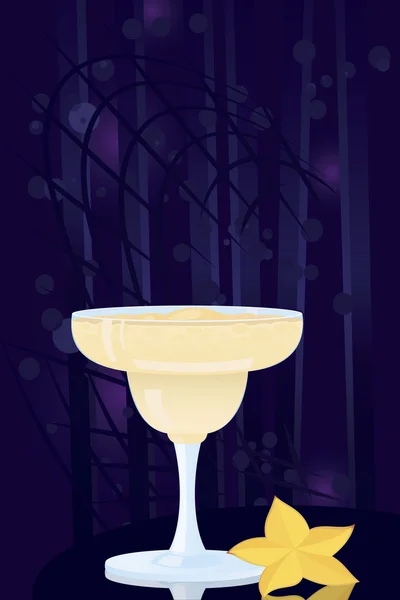 Cocktail crémeux aux fruits étoilés — Image vectorielle
