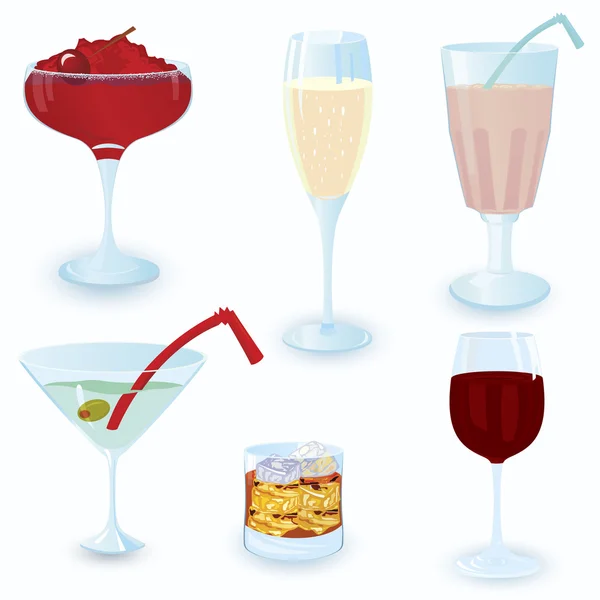Cocktail-icône-ensemble — Image vectorielle
