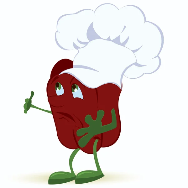 Bell-Pepper-dibujos animados-personaje-en-chef-sombrero — Archivo Imágenes Vectoriales