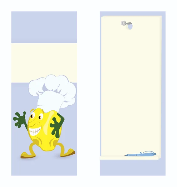 Lemon-cartoon-character-card-template — Stock Vector