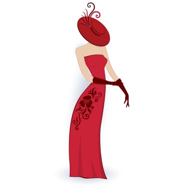 Classy lady in gloves and hat clipart