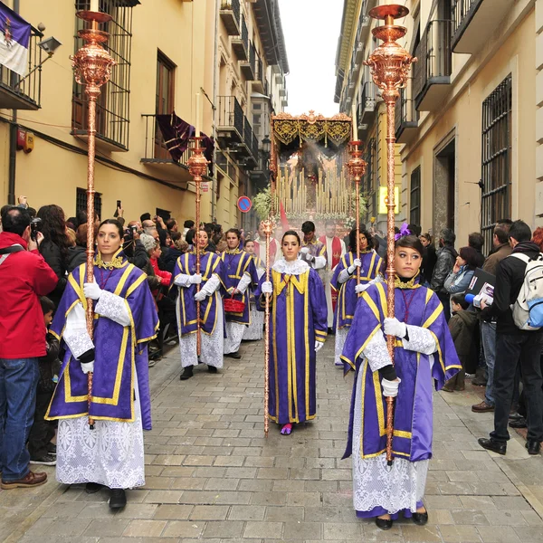 Pasen processie in granada, Spanje — Stockfoto