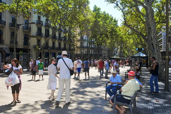 La rambla w barcelona, Hiszpania — Zdjęcie stockowe