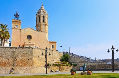 Church of Sant Bartomeu i Santa Tecla Sitges, Spain clipart