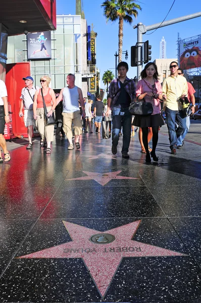 Hollywood walk van roem in hollywood boulevard, los angeles, eenheid — Stockfoto