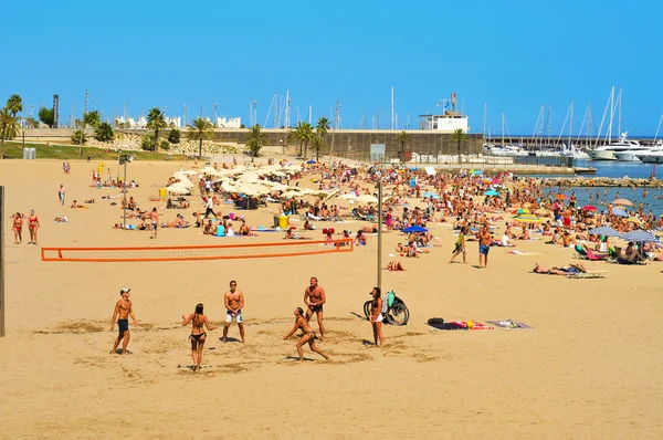 Spiaggia Barceloneta-Somorrostro a Barcellona, Spagna — Foto Stock