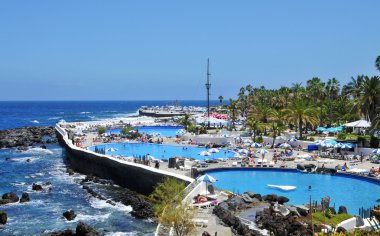 Lago martianez, puerto de la cruz, tenerife, İspanya