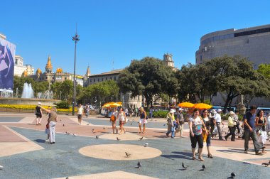 Plaza catalunya in barcelona, Spanje