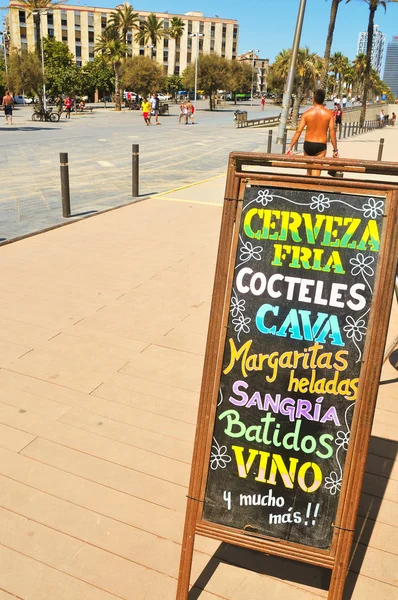 stock image Blackboard with drinks in Barcelona, Spain