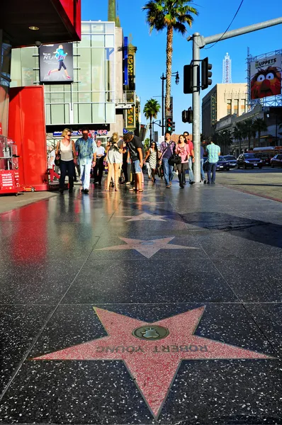 Hollywood Walk of Fame em Hollywood Boulevard, Los Angeles, Unit — Fotografia de Stock