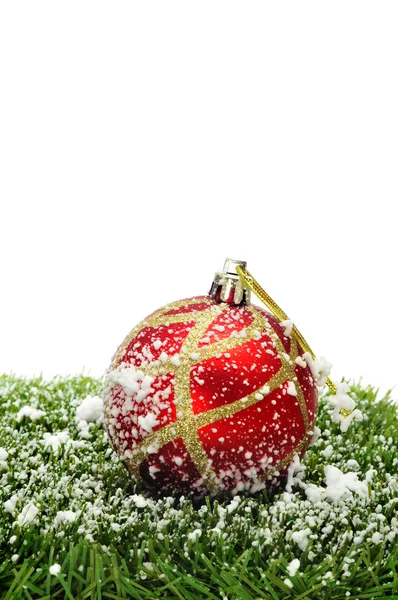 Snowy christmas ball — Stock Photo, Image