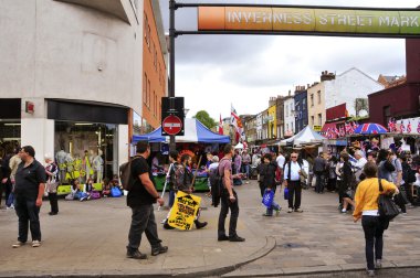 Inverness Street Market in London, United Kingdom clipart