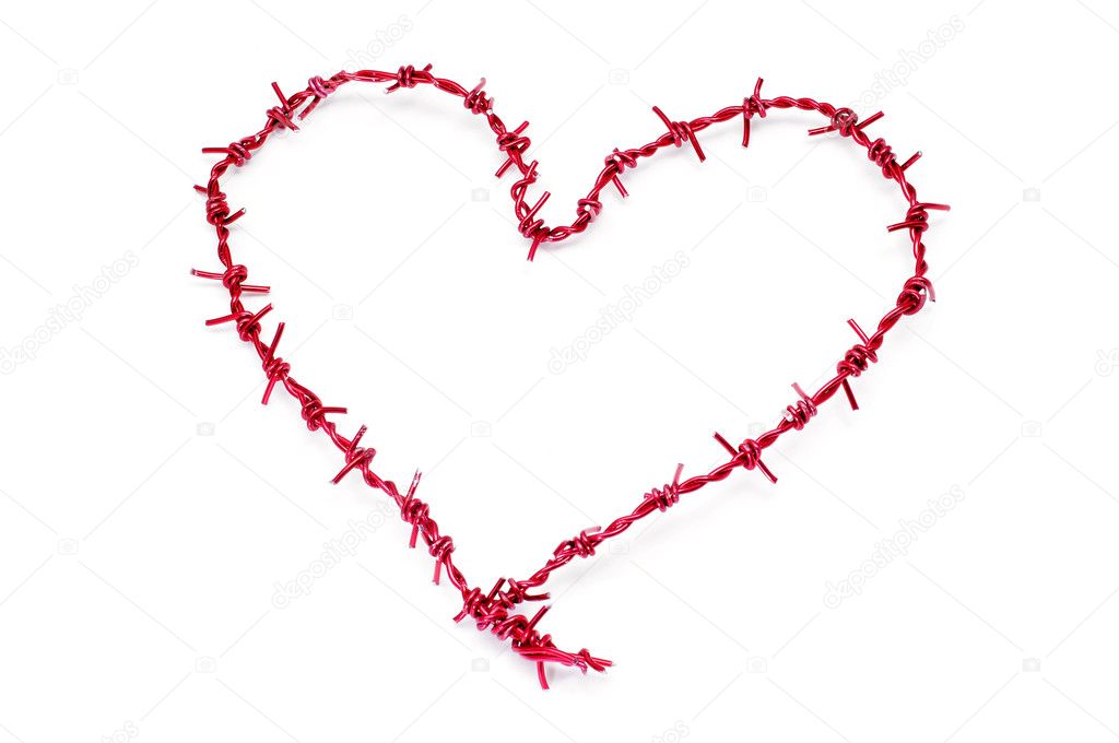 Heart-shaped barbed wire