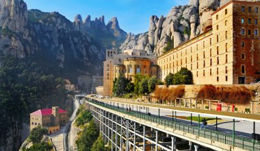 Abbey of Santa Maria de Montserrat, Spain clipart