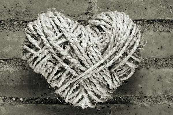 Kötél szív — Stock Fotó