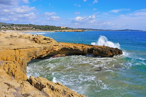 Küste von tarragona, spanien und arrabassada strand — Stockfoto