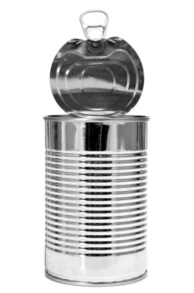 一个圆柱形罐头 — 图库照片