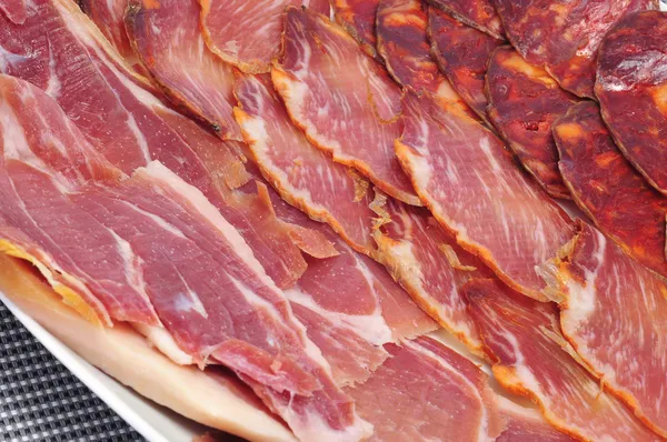 Spaanse wir, typische koude vleeswaren — Stockfoto