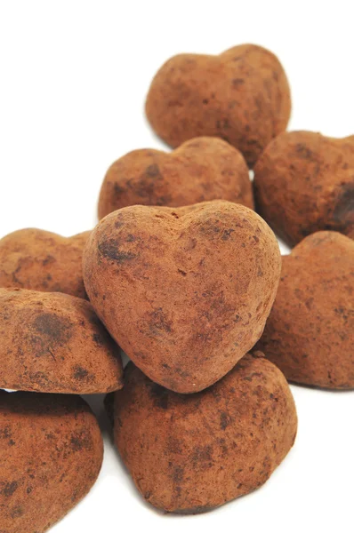 Chocolate heart-shaped bonbons — Stock Photo, Image