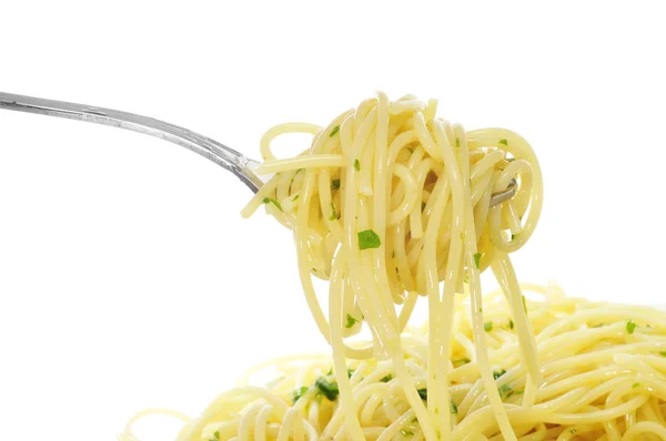 Teller mit Spaghetti — Stockfoto