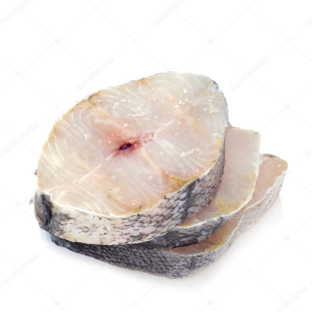 Slices of raw hake