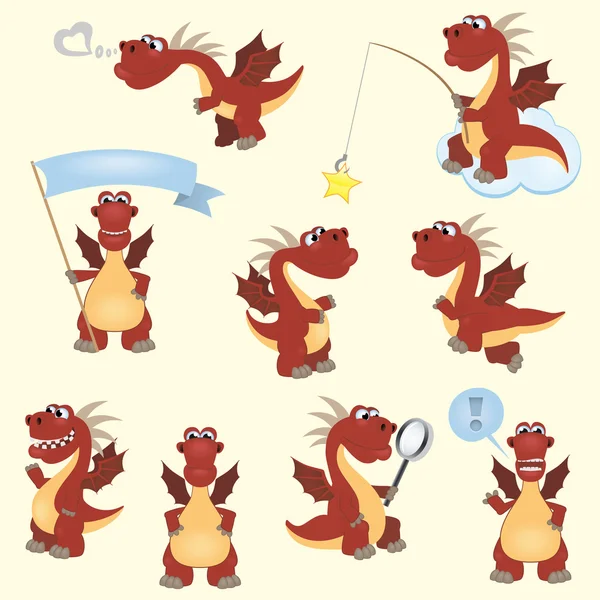 Set de dragos2 — Archivo Imágenes Vectoriales