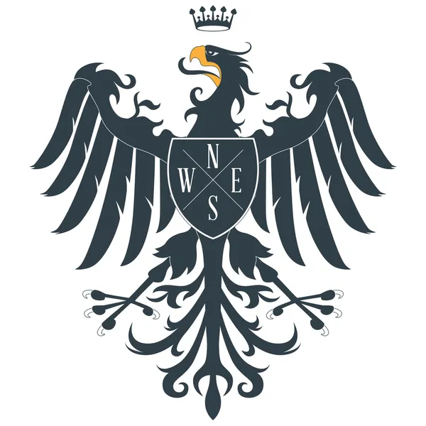 Чёрный геральдический орёл 2 — стоковый вектор