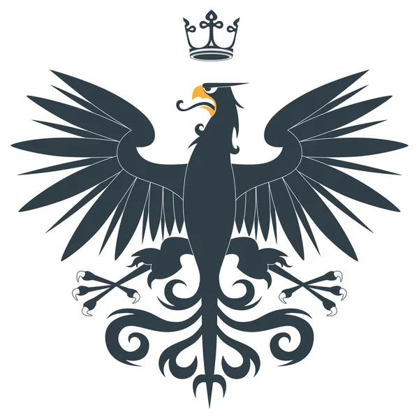 Aigle héraldique noir — Image vectorielle