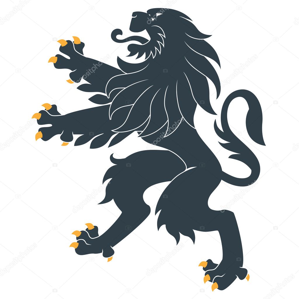 Standing Heraldic Lion — Stock Vector © Genestro #10344066