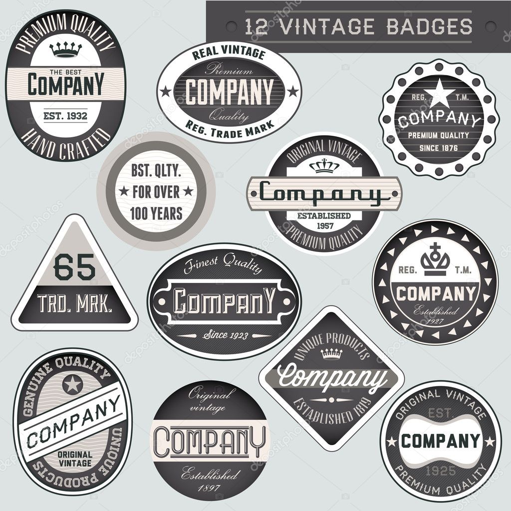 Vintage badges