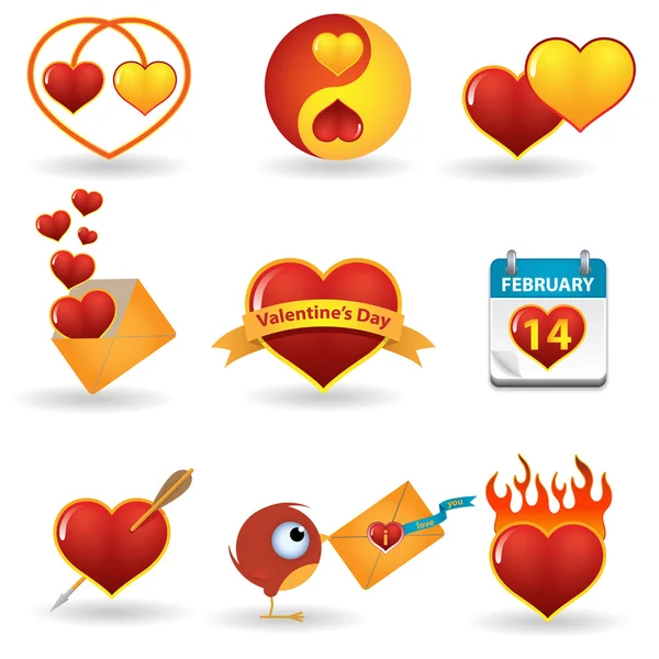 Valentine's day icon set — Stock Vector