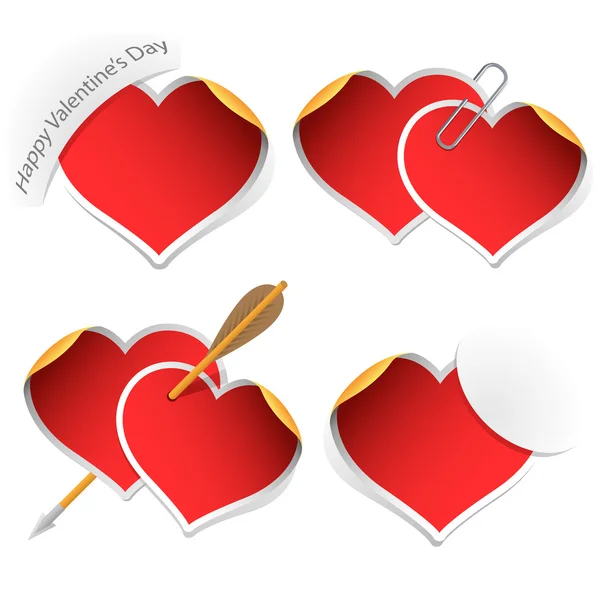 Heart stickers — Stock Vector