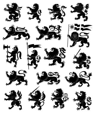 Heraldic lions clipart