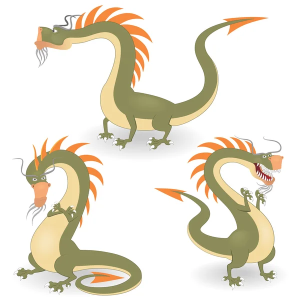 Dragons de bande dessinée — Image vectorielle