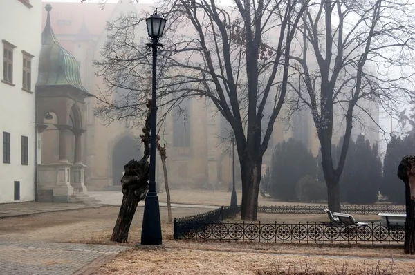 Туман в городе — стоковое фото