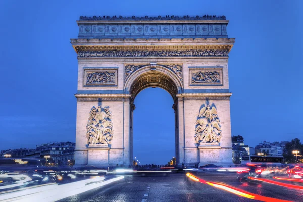 The Arc de Triomphe by night — Stock Photo, Image