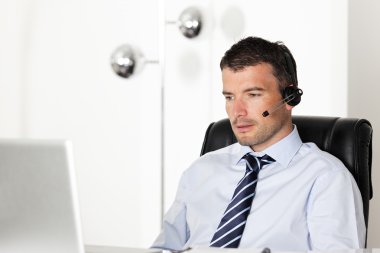 Office headset man clipart