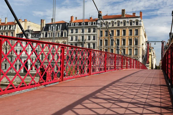 Famous red footbridge — Stock Photo, Image
