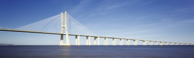 Panoramic viw of Vasco da Gama bridge clipart